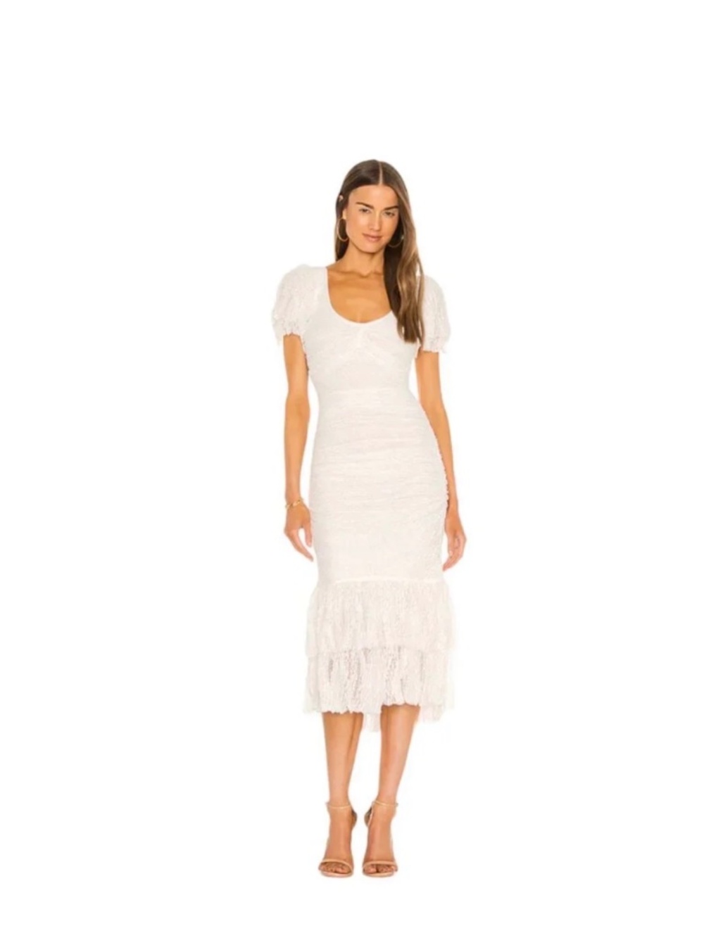 Cinq a Sept Nora Midi Dress Womens Size 2 Ivory Cream